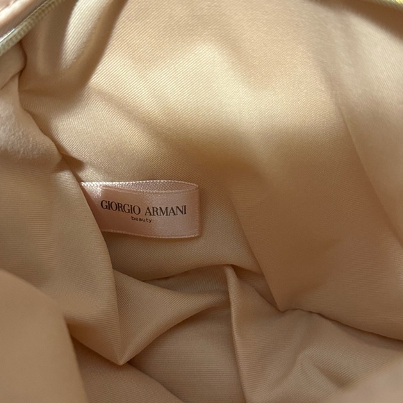 Giorgio Armani Pouch blush pink nude cosmetic toiletry case holder/ wristlet - Picture 9 of 15